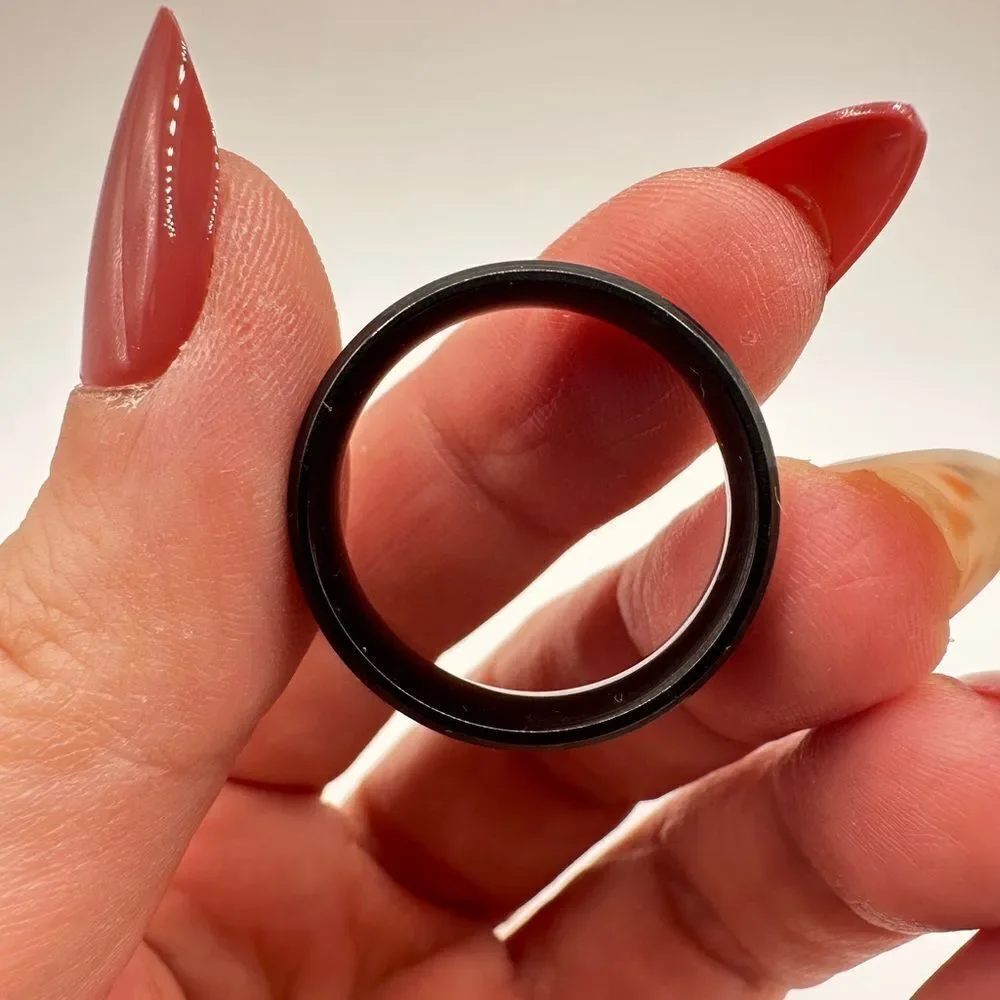 Men's 11.75 black toned‎ metal with woven design in red, ring/wedding band!